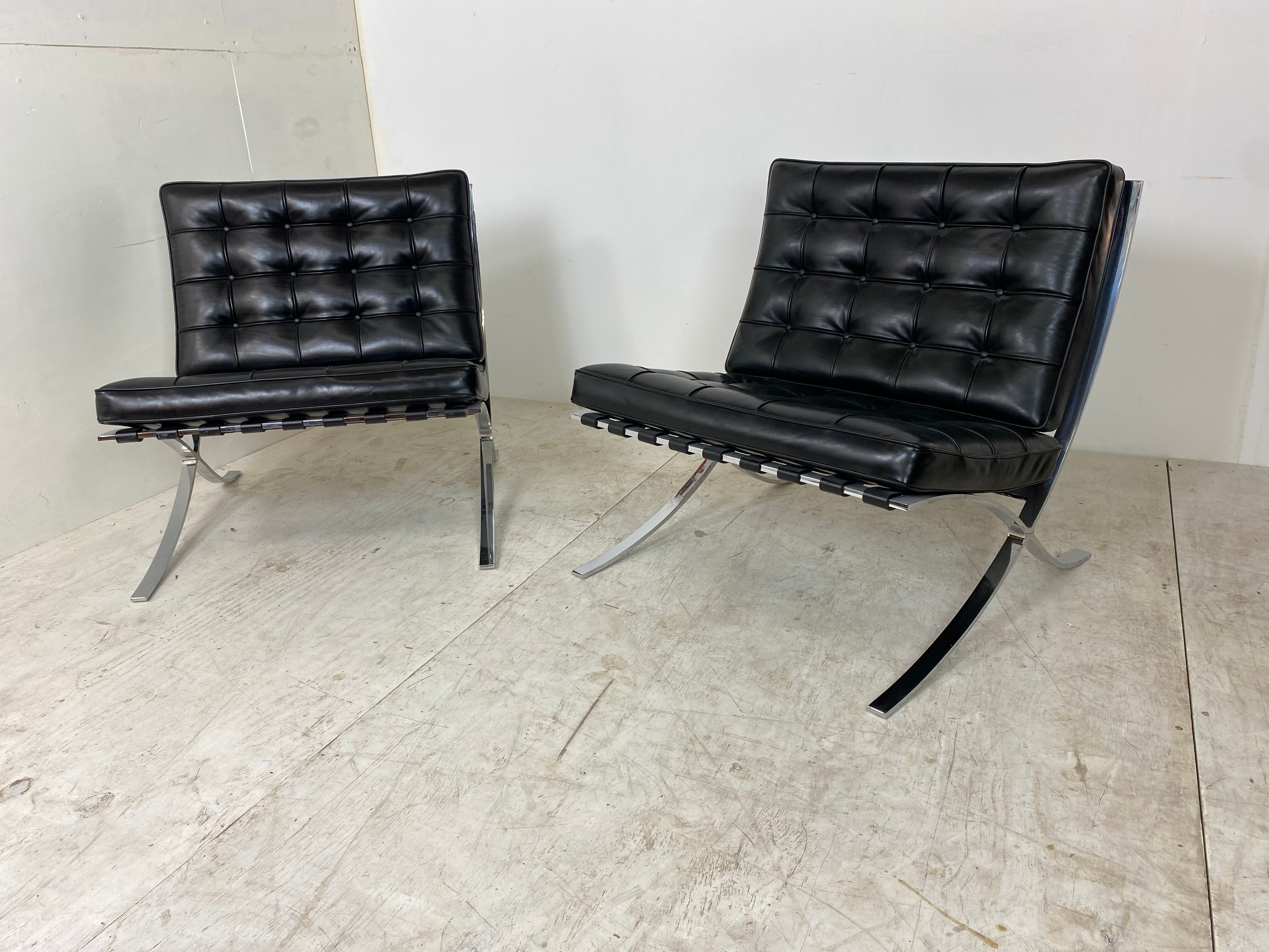 Pair of chairs Barcelona vintage Ludwig Mies Van der Rohe