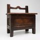 Antique French Wooden Stool with Storage