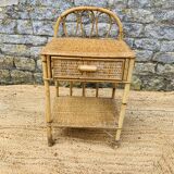 Rattan bedside table