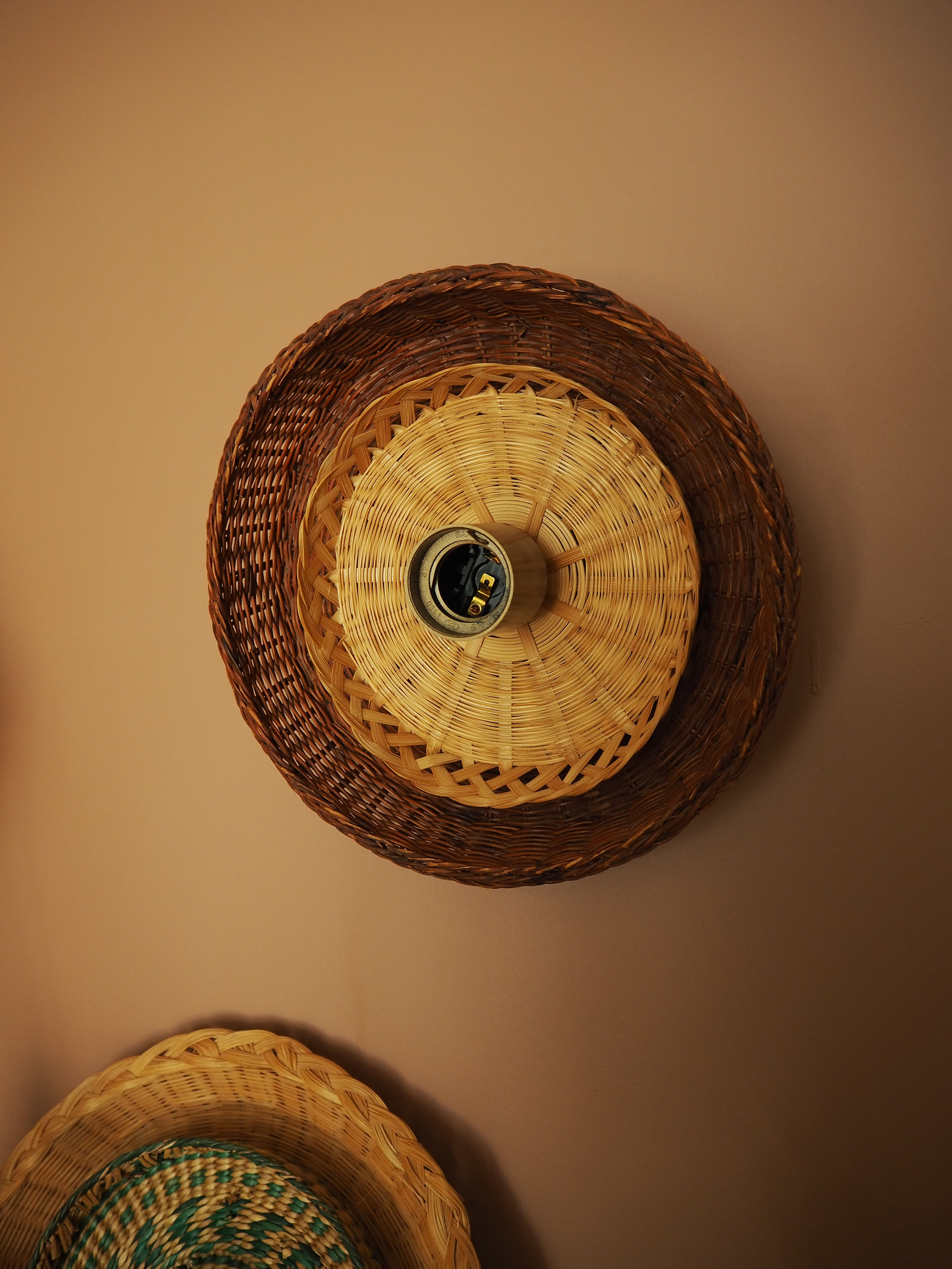 Wicker wall lamp - unique basketry pieces