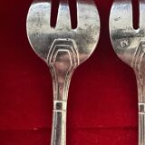 6 fourchettes à Huîtres période Art-Deco 1930 - argent massif initiales YD