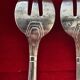 6 Oyster forks, Art Deco period 1930 - solid silver, initials YD