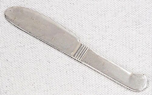 Christofle, 6 butter knives, spreaders, Luc Lanel, in silver-plated metal.