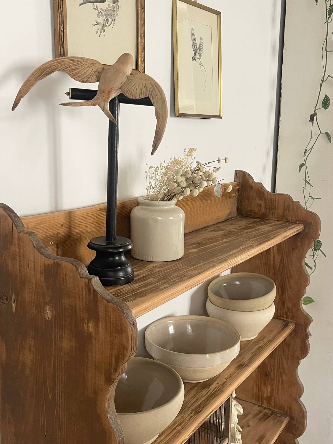 Raw wood shelf