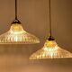 Duo de suspensions Holophane de style bistrot