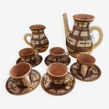 Very trendy handcrafted ceramic coffee service