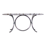 Chrome and smoked glass dining table in the style of Gastone Rinaldi, 1970.