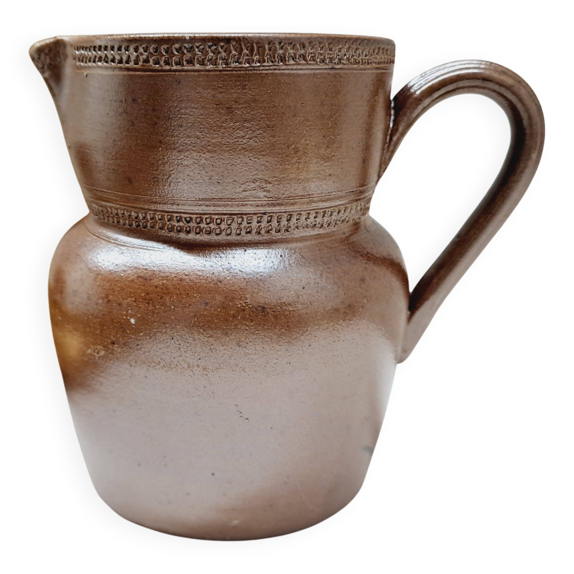 Antique stoneware milk jug