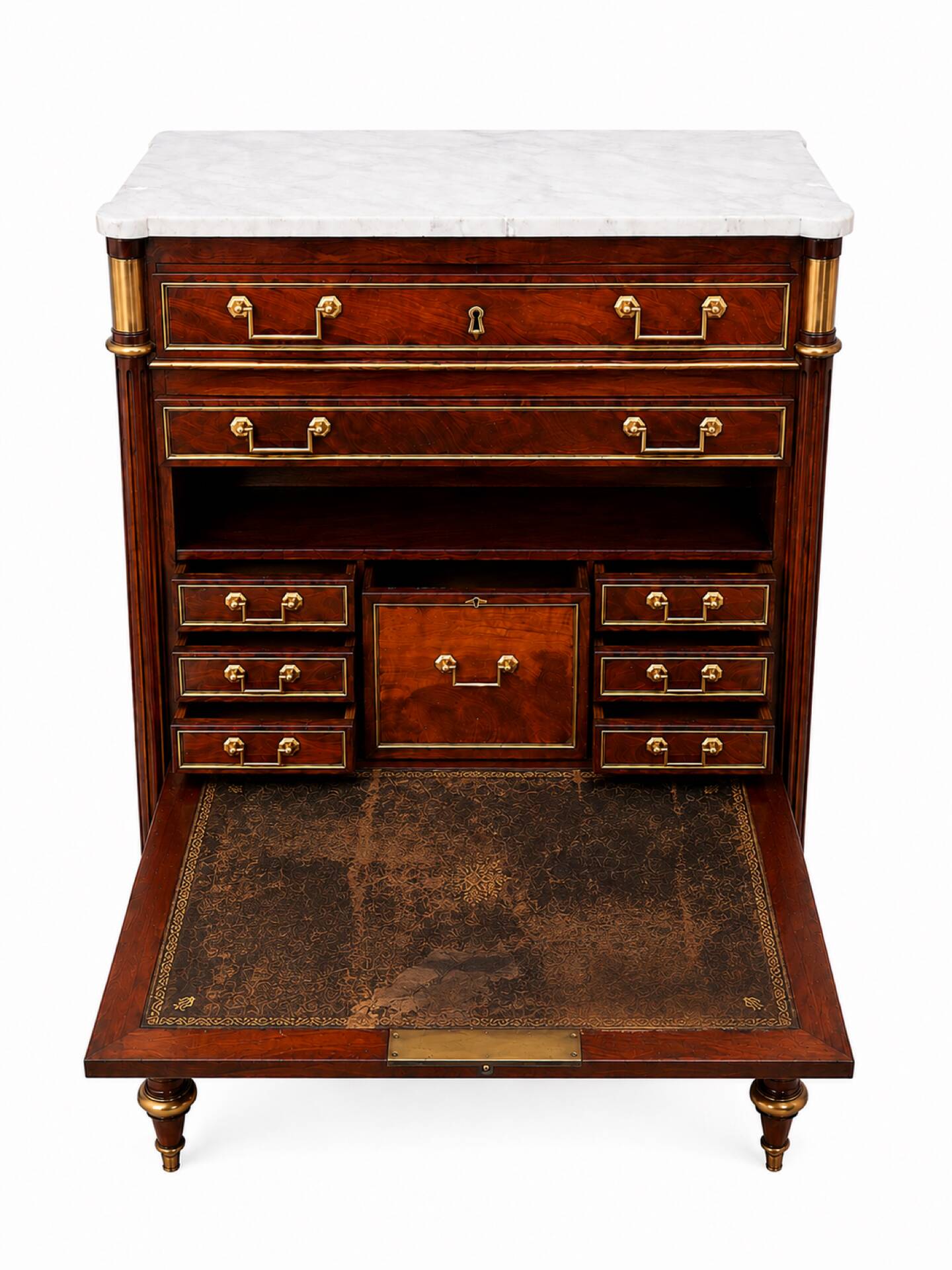 Secretary in Mahogany and Marble Louis XVI late 18th century