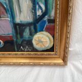 Oil painting on canvas signed dimensions: height -60cm- width -64 cm-
