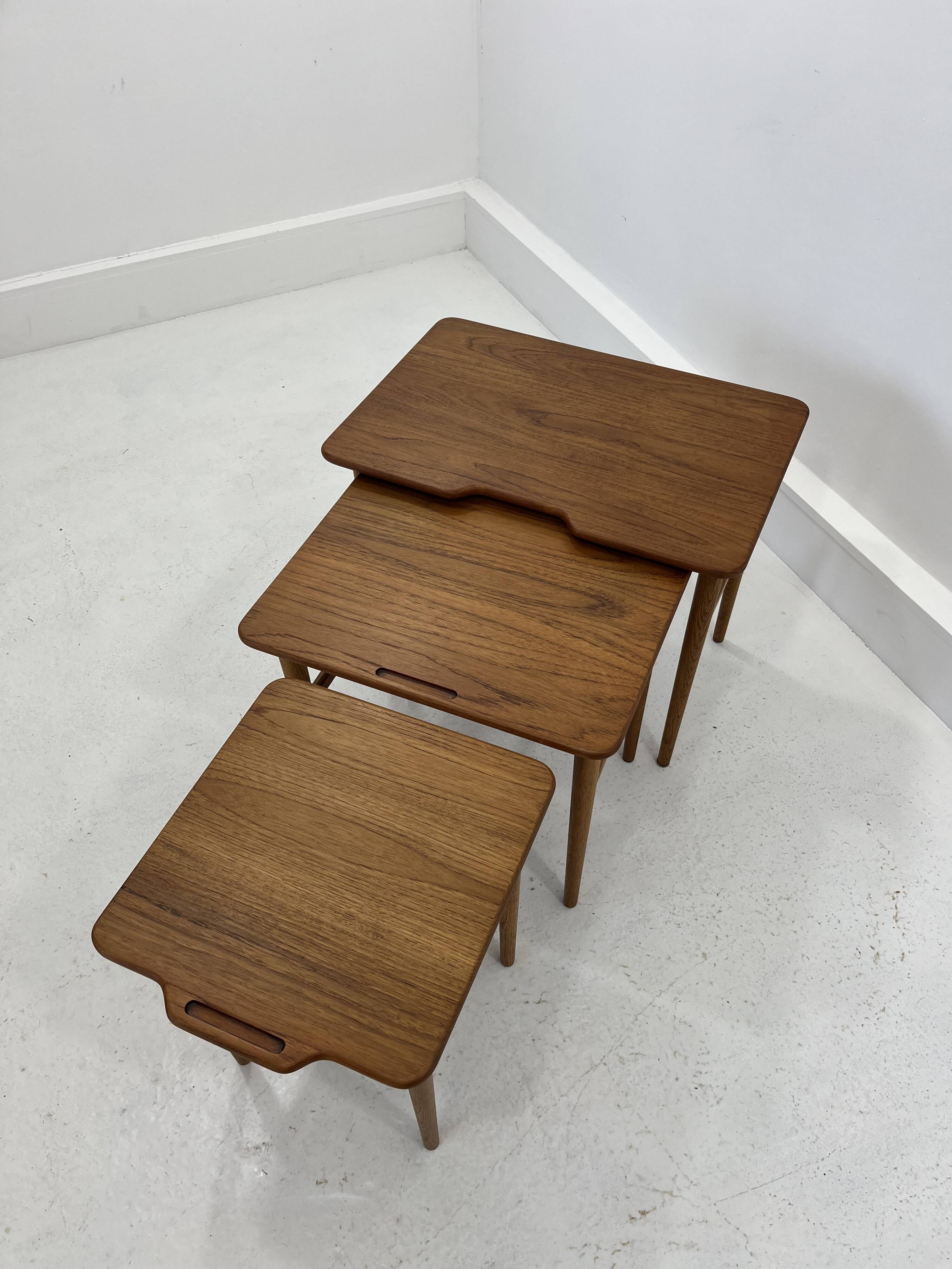 Danish Teak Nesting Tables by Kurt Østervig for Jason Møbler, 1960s, Set of