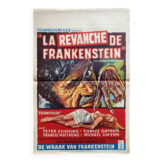 Affiche cinéma originale "La Revanche de Frankenstein" Peter Cushing 37x56cm 1958