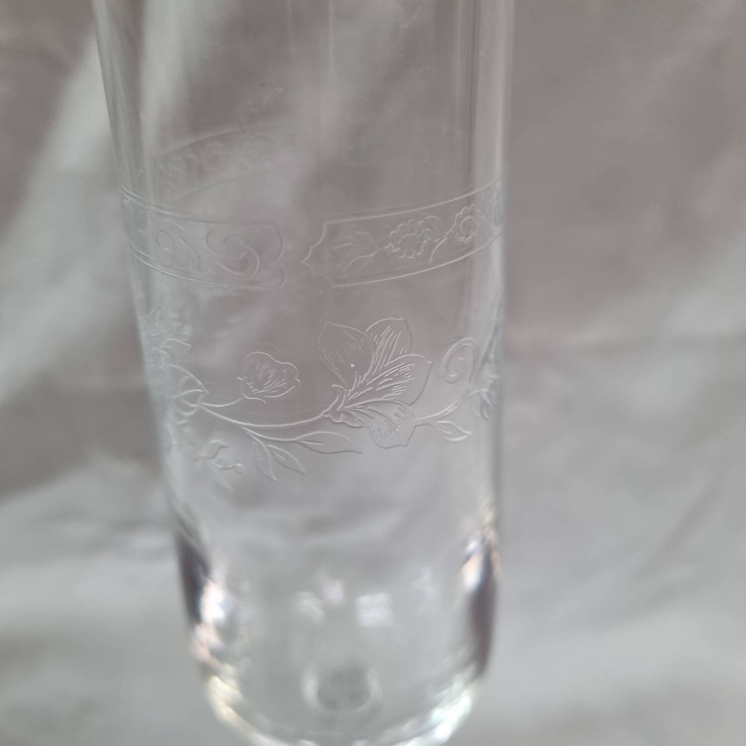 4 crystal champagne flutes from 1960