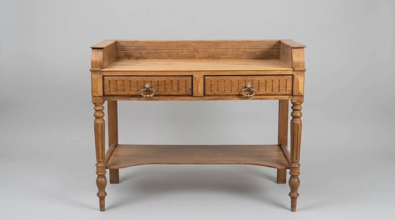 Renovated antique oak hairdresser – Console, desk, entrance furniture, accent furniture, serving table.