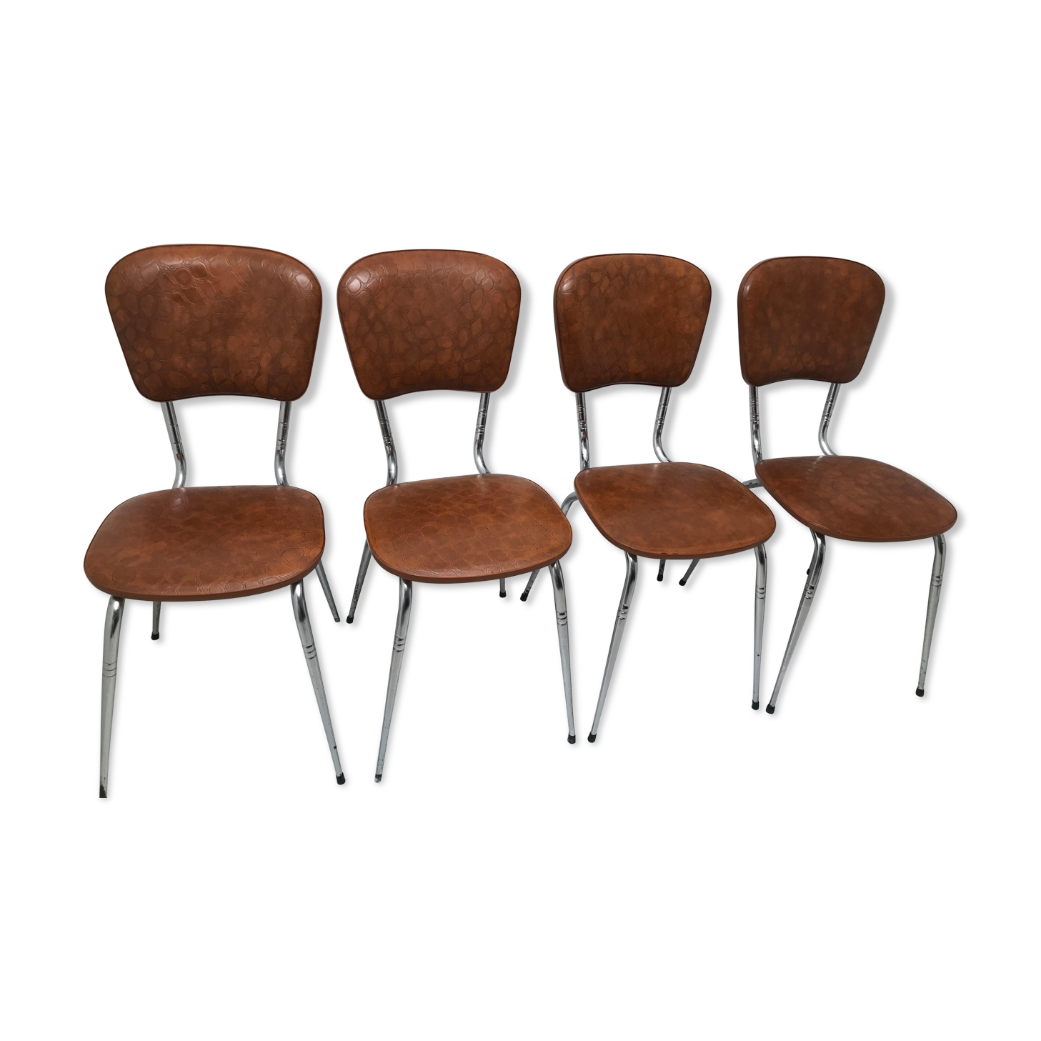 Set de 4 chaises formica et skai année 50