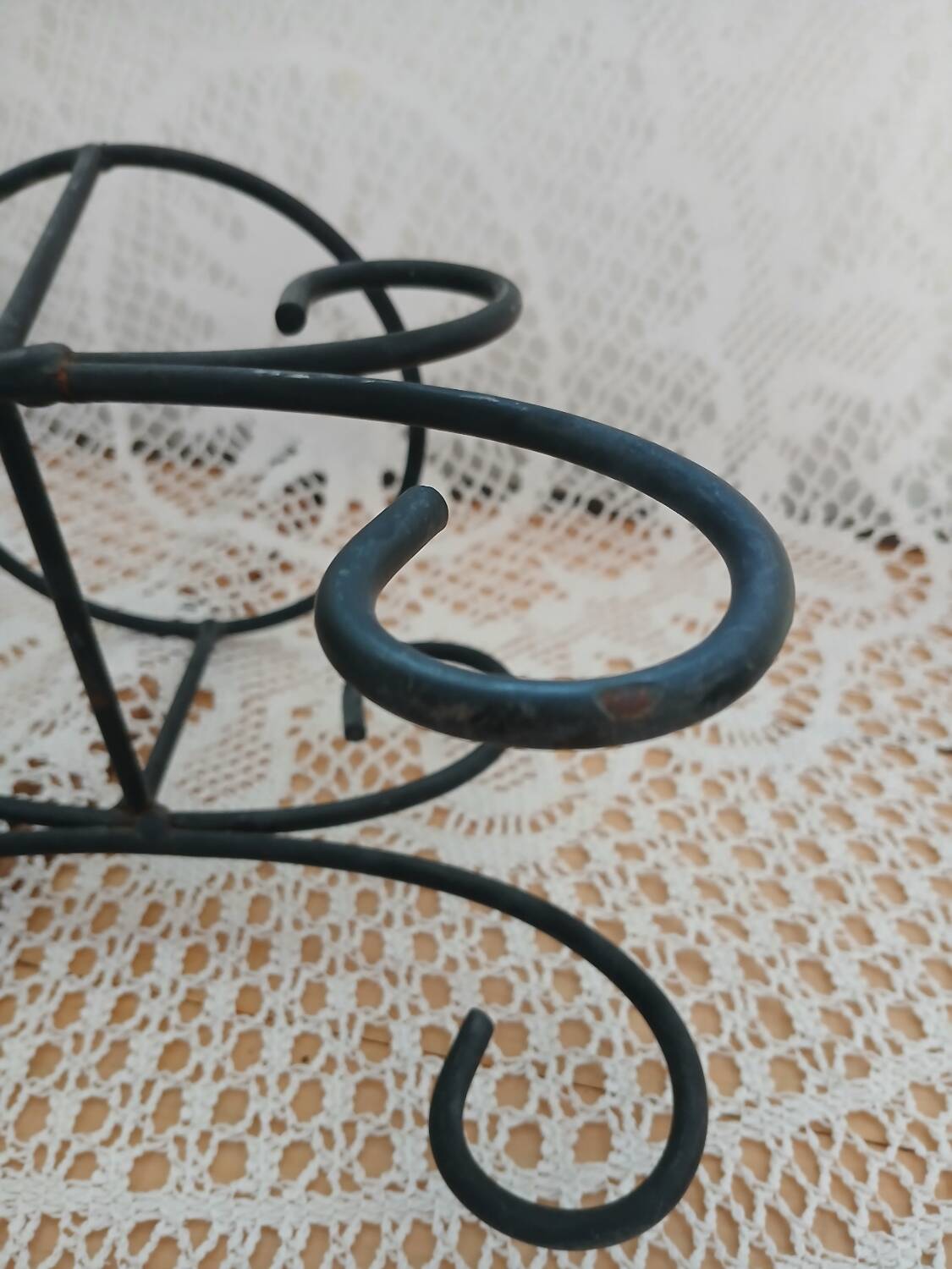 Antique wrought iron plant stand