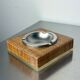 Christian Dior style lucite & rattan ashtray, 1970s