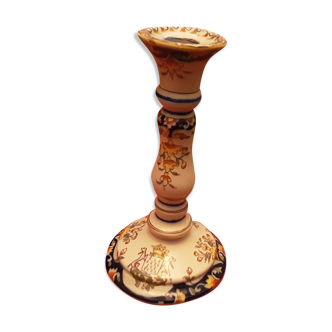 Candlestick faience decor vieux rouen