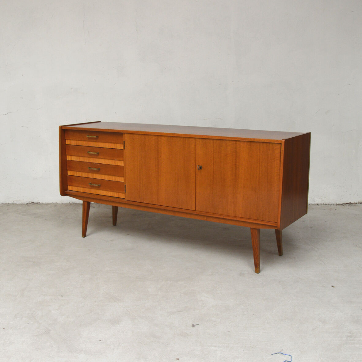 Scandinavian sideboard compass feet 1960s