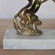 Pair of vintage bookends with rearing horses in gilded metal on marble bases.