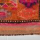 Long Tapis Couloir Vintage Orange et Fuchsia à Motifs Géométriques,91x278Cm