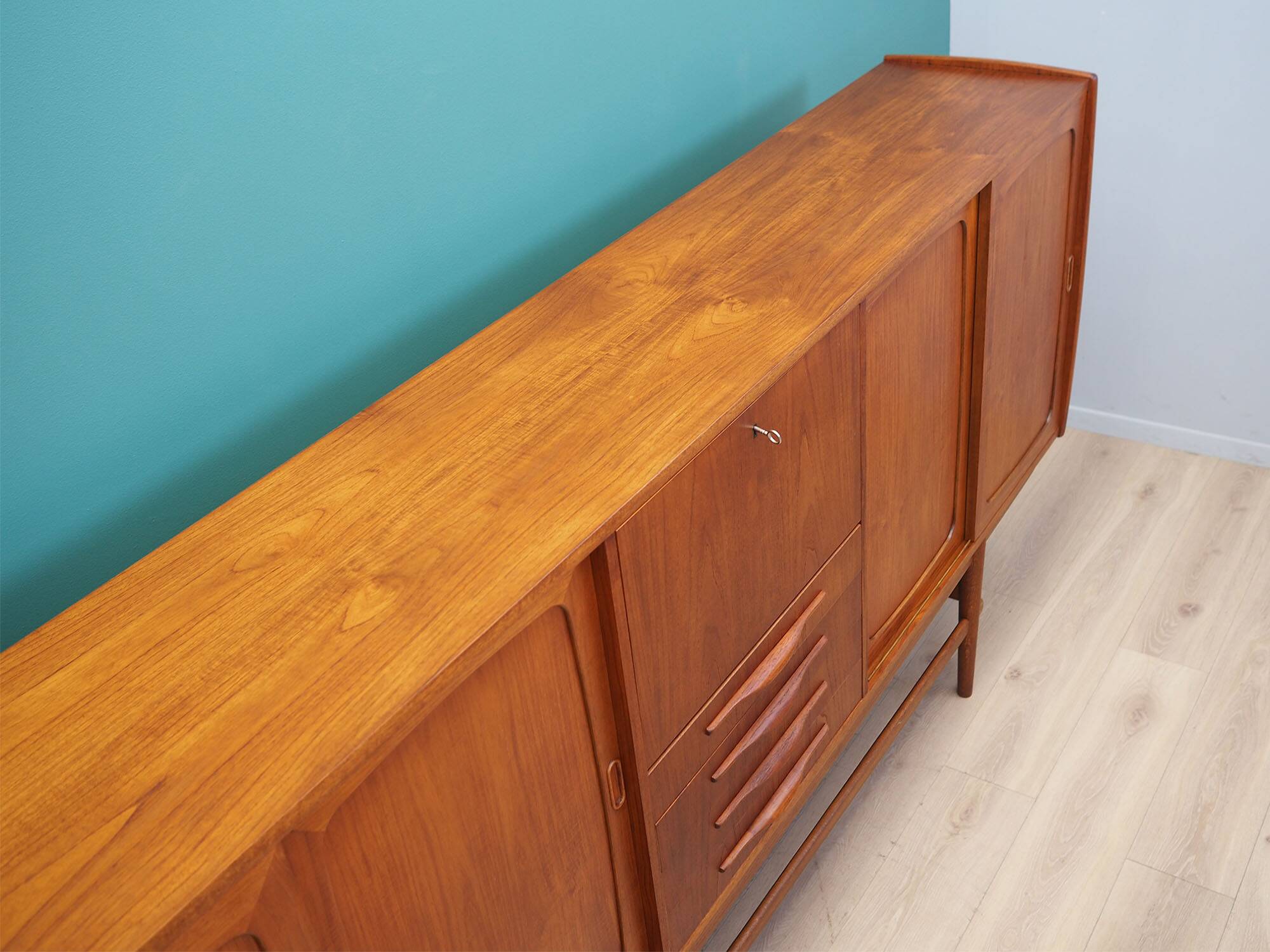 Teak highboard, Danish design, 1960s, production: Denmark