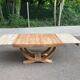 Art Deco extendable dining table, renovated in solid walnut with a central leg, 193.