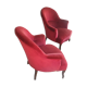Pair of velvet toad armchairs
