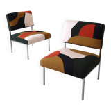 Pair of 80s industrial armchairs