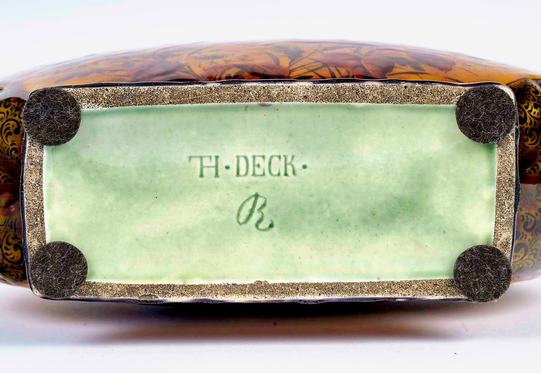 Théodore Deck (1823-1891) Vase. Japonese style in earthenware circa 1885