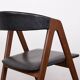4 Danish chairs in Afromosia and skai model 205 by Thomas Harlev