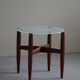 Teak and glass side table, mid-century Danish design, made in the 1960s.