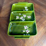 Former servant 3 compartments Glazed ceramic Signed Poët-Laval Vintage pottery 50s