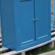 Vintage deep blue Parisian sideboard & natural wood top