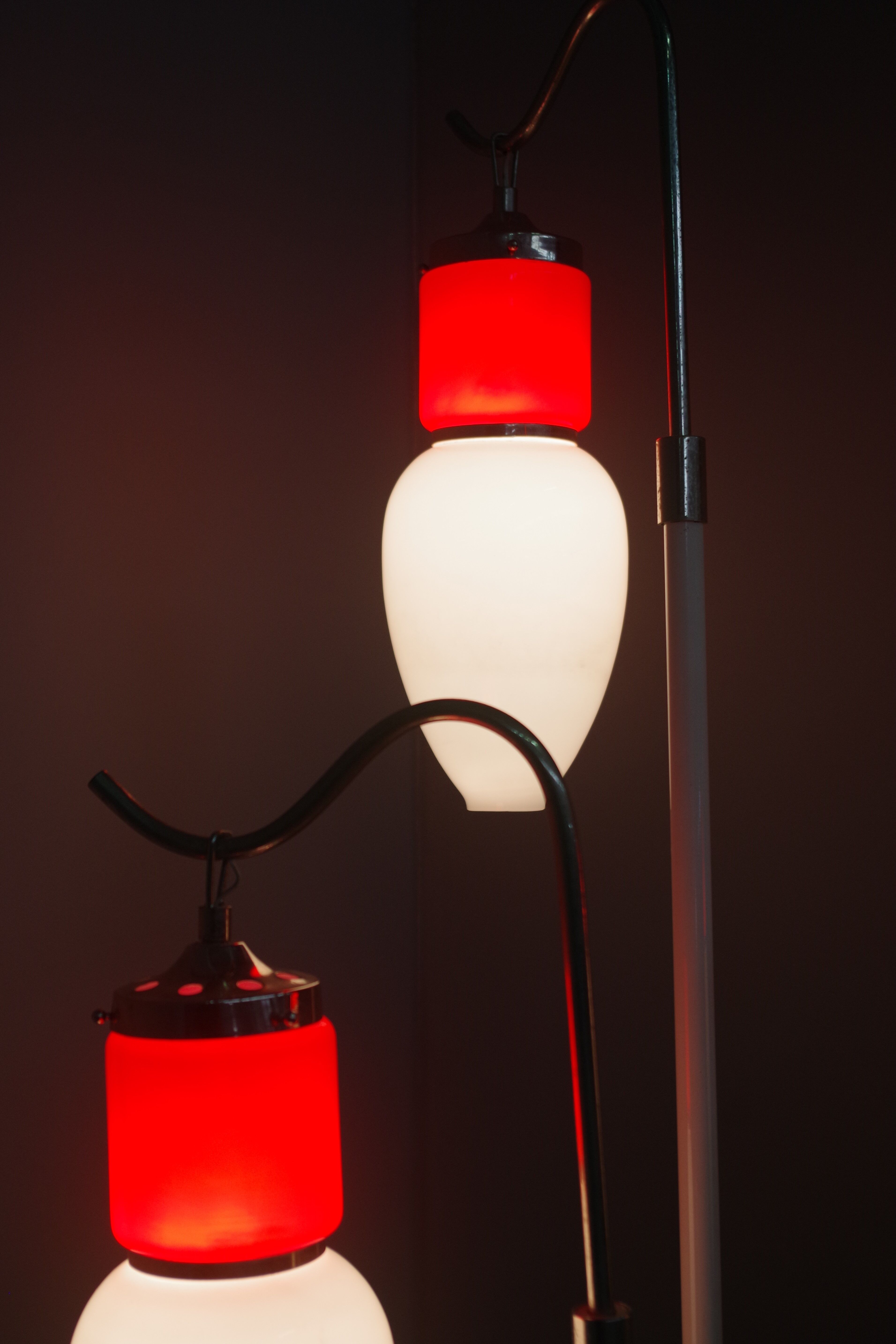 Floor chandelier 3 lights, 70s marble base