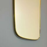 Vintage wall mirror with brass frame from the 60s, 35cm x 77cm