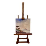 Huile sur bois, années 60 sur chevalet