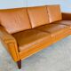 Mid-century vintage Danish 3-person sofa in cognac leather by Nili Stoppmøbler