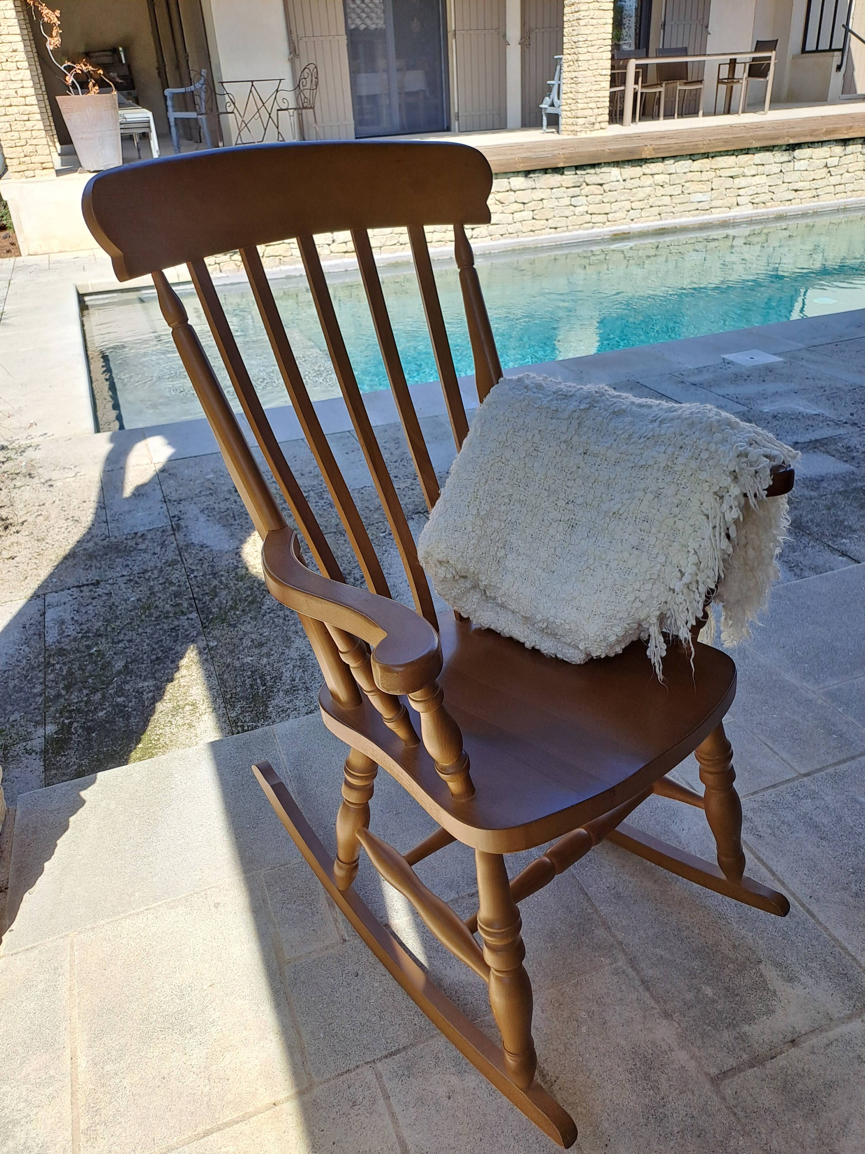 Vintage solid wood rocking chair