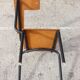 Student desk chair in steel & wood, France 1950s