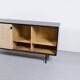 Enfilade florence knoll model 116 wood leather and raffia 1960