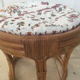 Vintage pouf in rattan