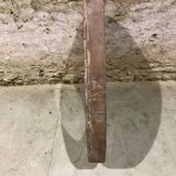 Oval mirror in old wood 71x80cm