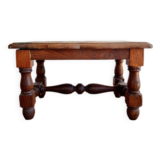 Antique stool carved with flowers