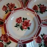 6 assiettes à dessert anciennes Digoin et Sarreguemines
