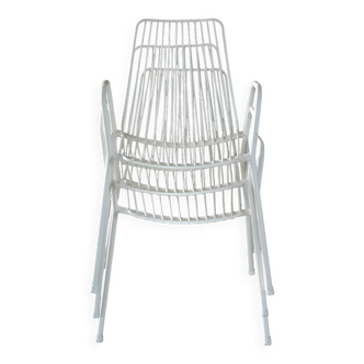 Trio de chaises en métal style Rio Emu, années 60