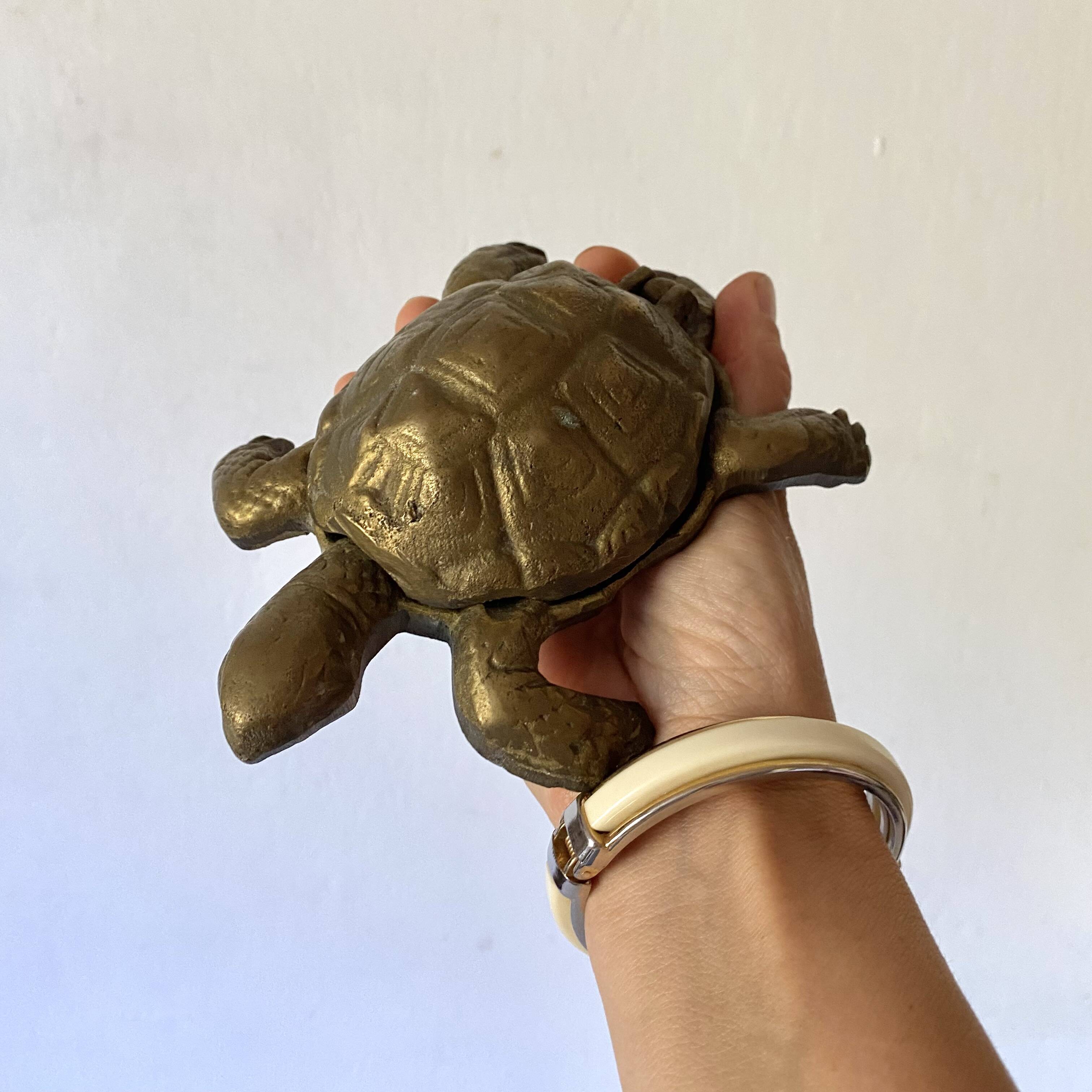 Brass turtle ashtray