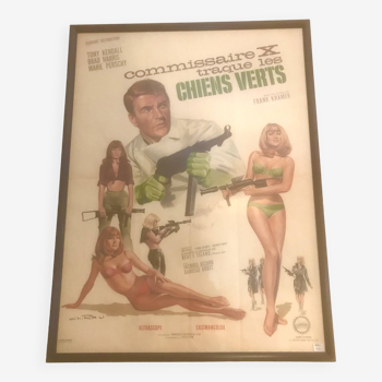 Framed poster Commissioner X tracks down the green dogs 1960