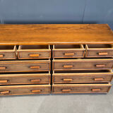 Vintage rattan and bamboo chest of drawers, 1970s