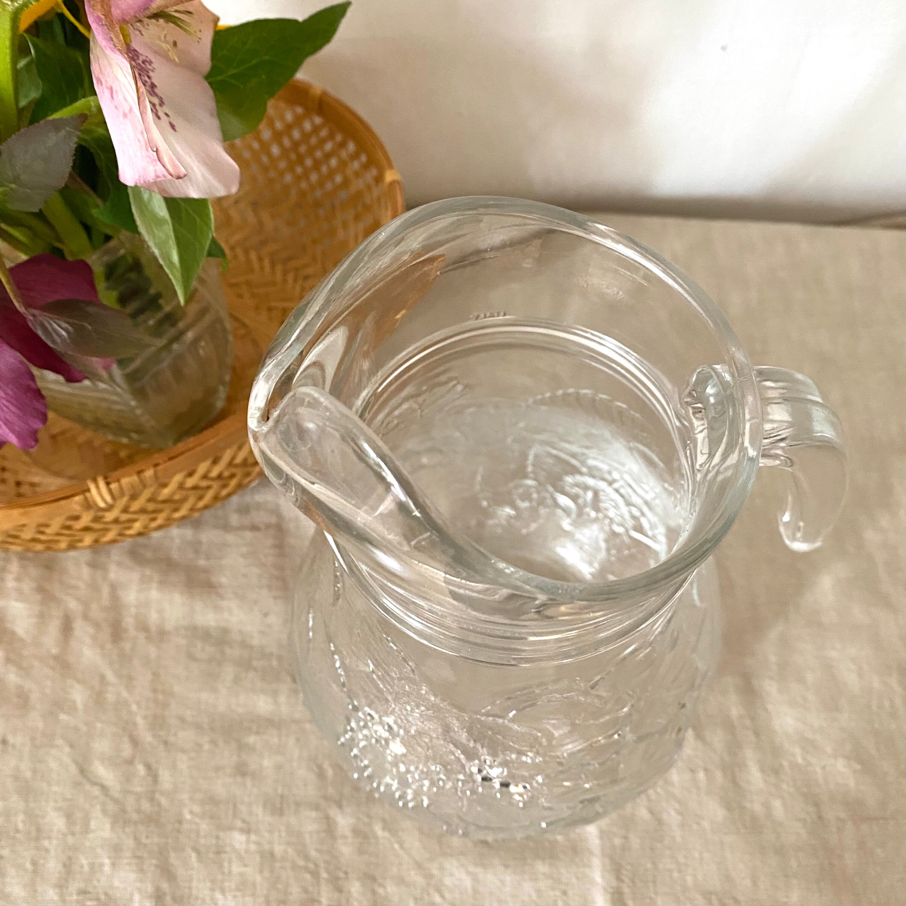 Vintage clear glass pitcher Italy